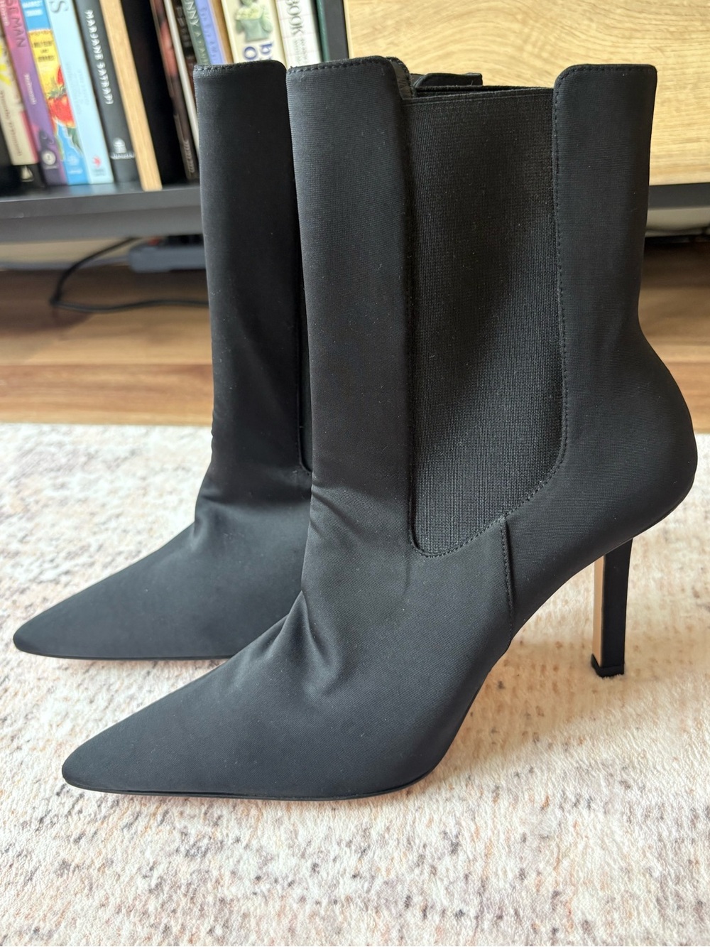 Good American Black Pointed-Toe Stiletto Ankle Boots - Women